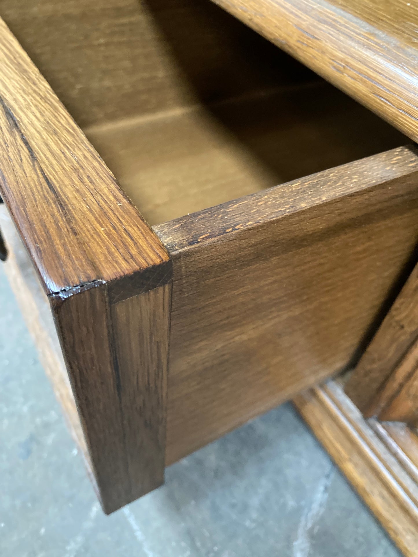 Solid oak storage unit