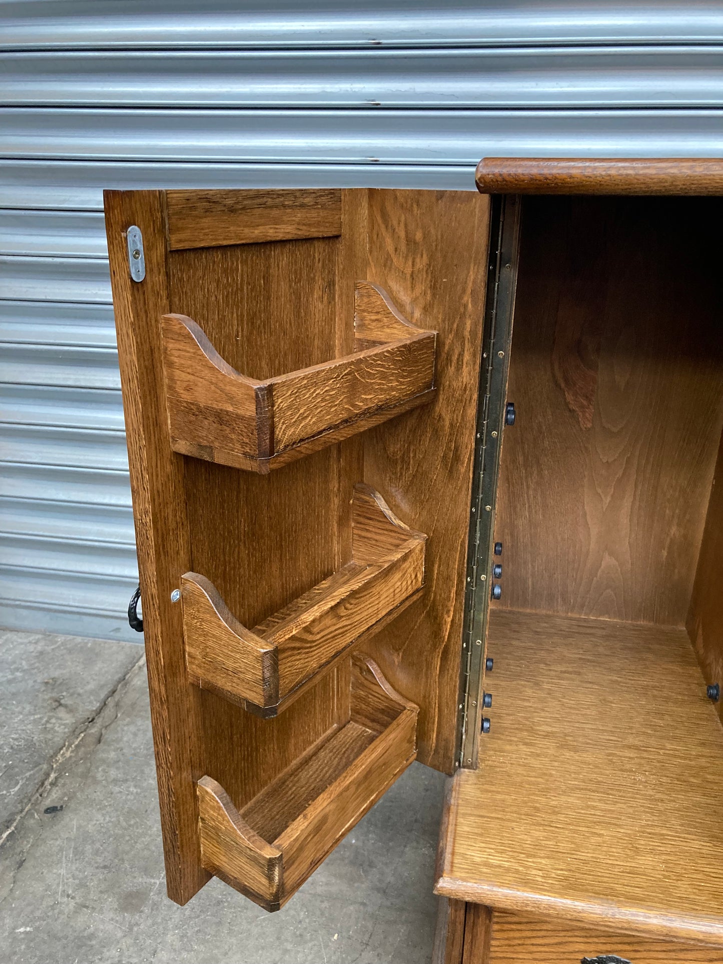 Solid oak storage unit