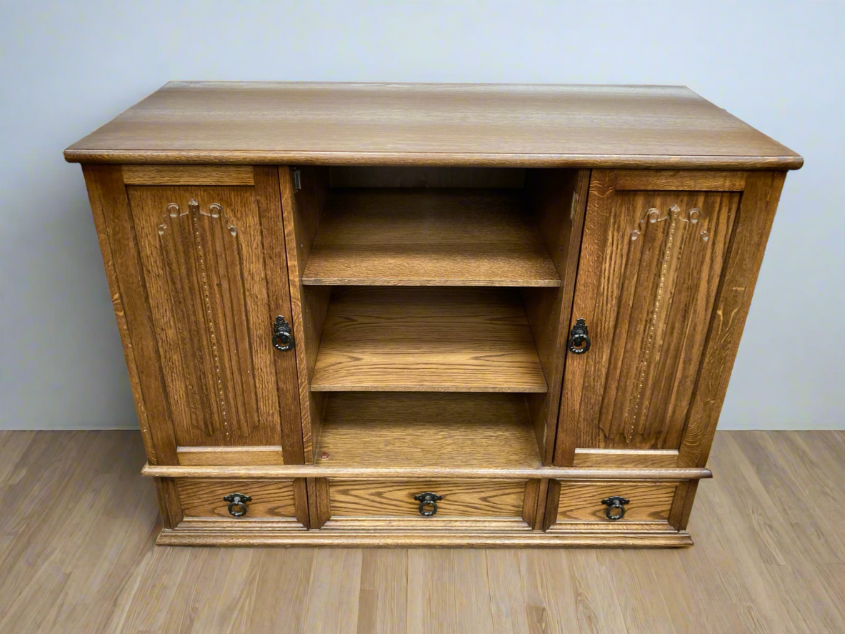 Solid oak storage unit