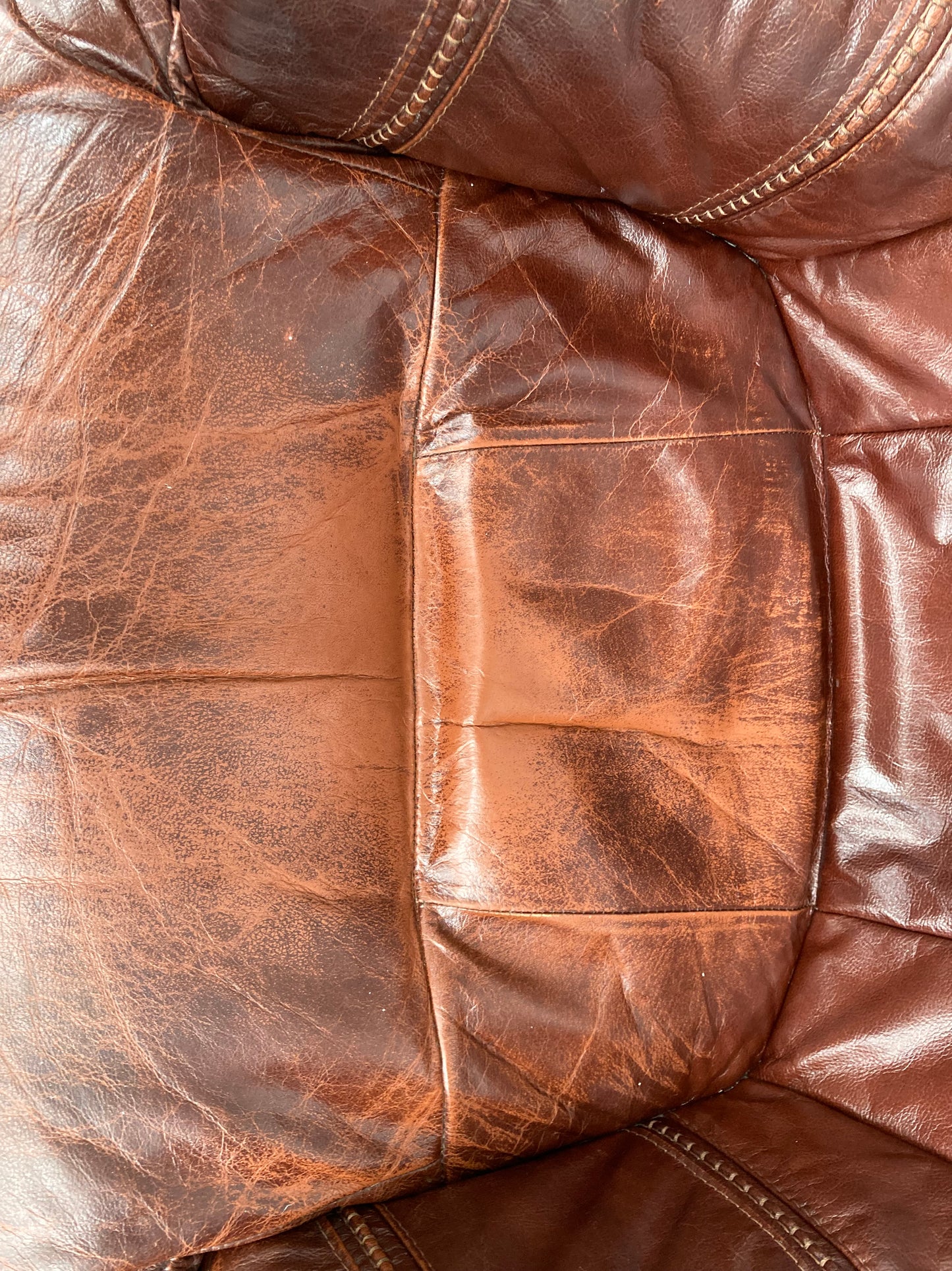 Brown leather Belgium armchair solid oak carved frame with storage drawer