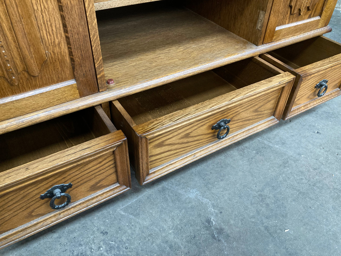 Solid oak storage unit